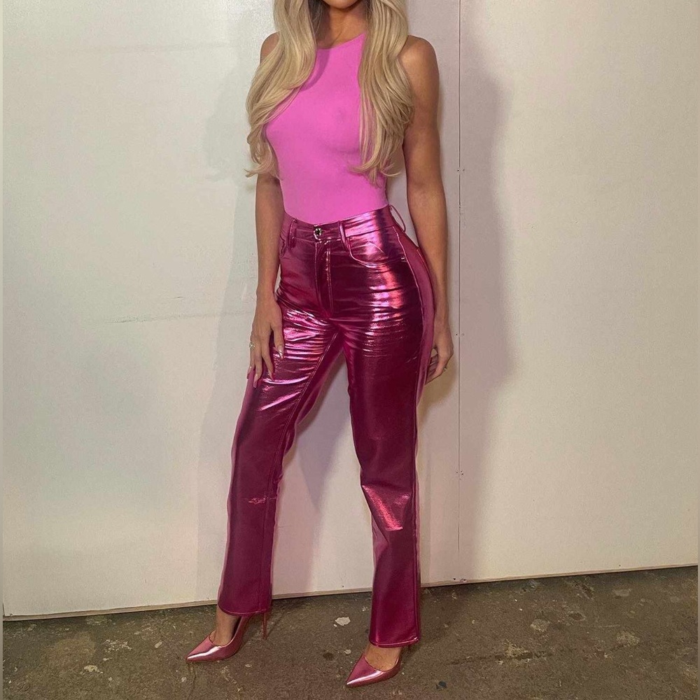 Good American Pink Metallic Pants - Size 10